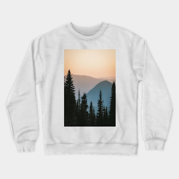 Golden Hour Mountains Crewneck Sweatshirt by Robtography